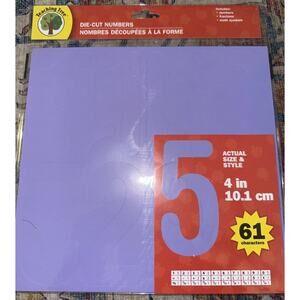 NWT Teaching Tree Bulletin Board Die-Cut Numbers 61 Characters, 4" Light Purple